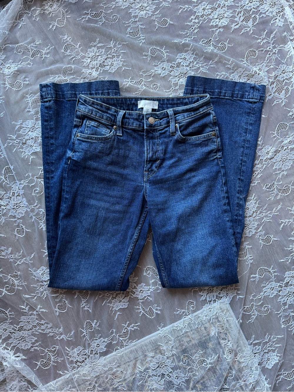 H&M Women's Boot Cut Jeans in Dark Blue